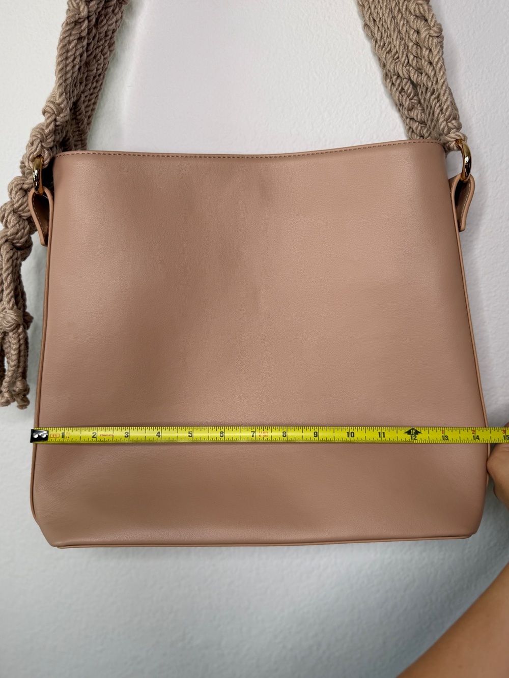 Jonathan Simkhai Shoulder Bag Britt Macrame Strap Blush Beige Gold Hardware - Picture 11 of 15